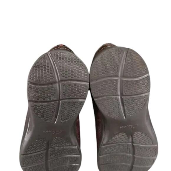 Clarks Shoes Mens 9.5 Derby Oxford Sneaker Classic Leather Cushion Comfort Brown - Picture 8 of 14